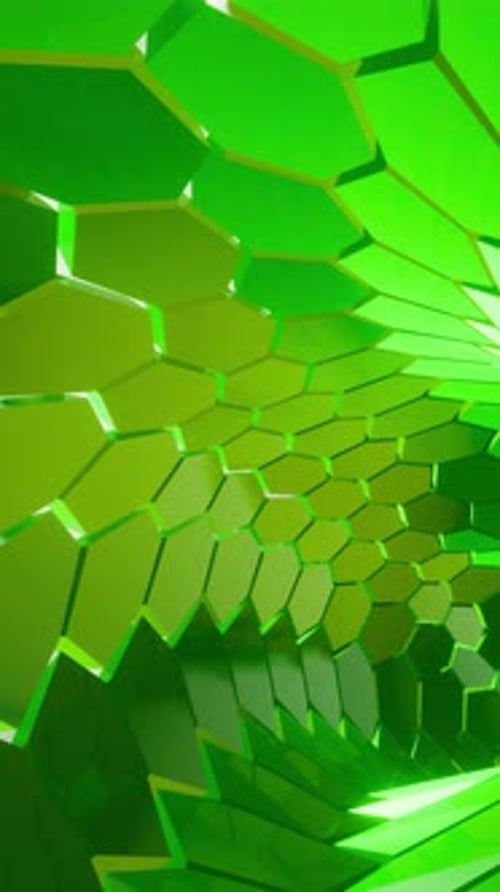 3D Animation of Hexagon Tunnel Futuristic Corridor in Loop