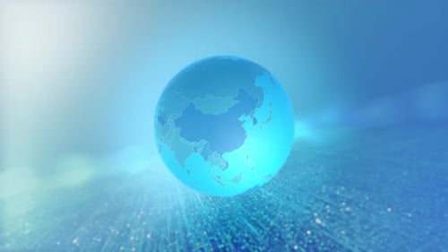 Digital Earth Globe with Animated Location Pinpoint