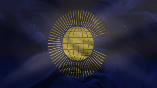 Waving Commonwealth Flag Realistic Fabric Animation