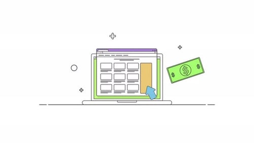 Animated Flat Design Illustrating Online Business and E-commerce