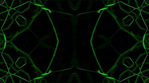 Grüner futuristischer Neonlicht-Mandala-Hintergrund Vj Loop In 4K
