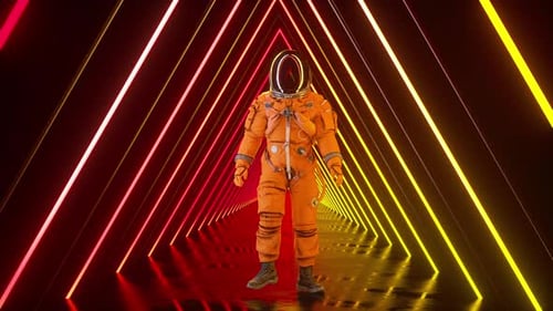 An Astronaut In A Lighted Tunnel
