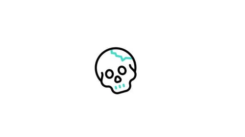 Animated Minimalist Skull Icon with Dynamic Line and Fill Animation
