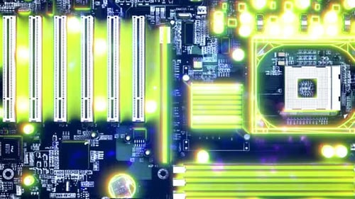 Colorful and Glowing Chipset Background Projection Loop