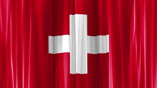 Realistic Waving Switzerland Flag Loop Animation