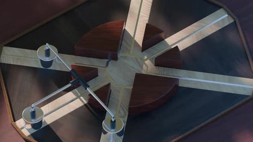 Elegant Abstract Wood and Metal Mechanism Loop