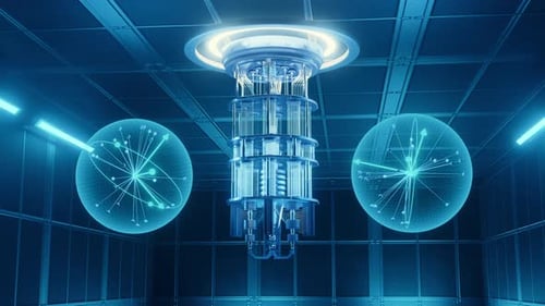 Computador quântico com visualização de qubits giratórios