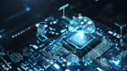 Uma visão detalhada do processador de inteligência artificial em closeup