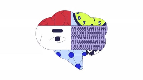 Animação 2D do cérebro da ciência de dados