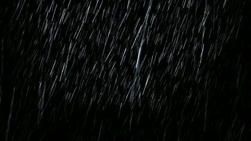 Heavy Rain Falls in Dark Night Creating a Dramatic Atmosphere
