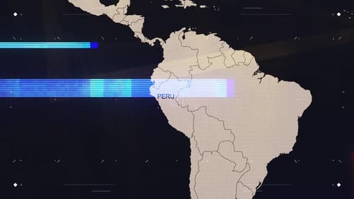 Futuristic Glitch World Map Country Highlight