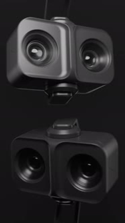 Dual lens camera gimbals facing each other