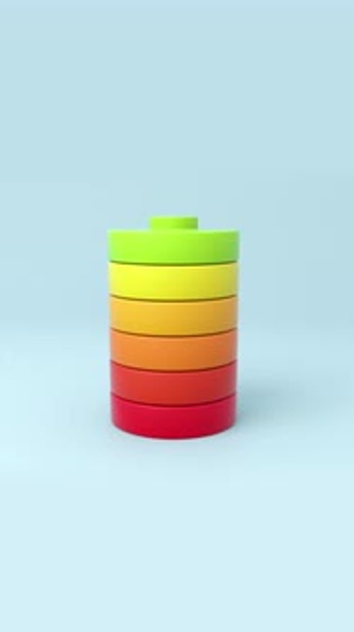 BateriaCarregamento elétrico da bateria e mudança de cor. Carregamento vertical