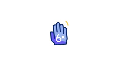 Waving Hand Gesture Icon with 6+ Rating Animation