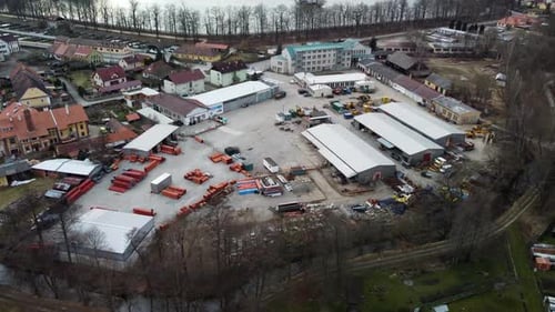 Foto de drone de uma construtora.