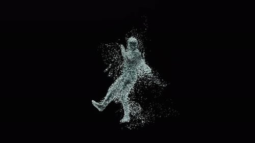 Fluid Dancing Human Figure Abstract Particle Animation