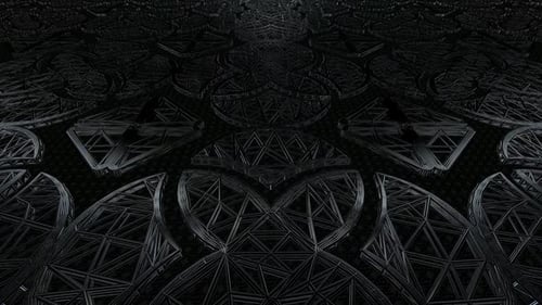 Dark Geometric Abstract Metallic Seamless Loop Background