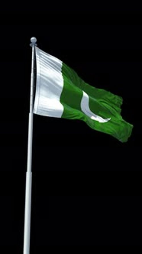 Pakistan Flag Alpha Channel Vertical Direction