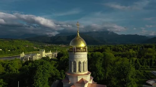 Church Vladikavkaz Aerial Video View