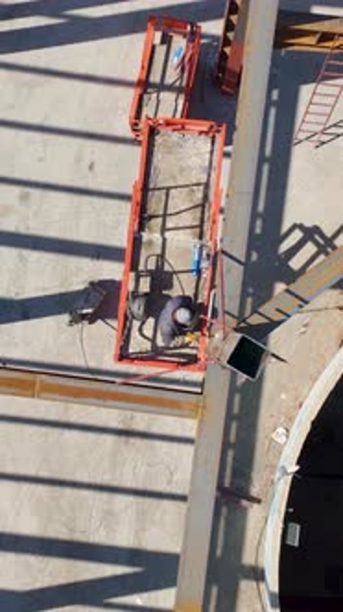 Vertical Video Urban Retail Aerial Metal Construction Views