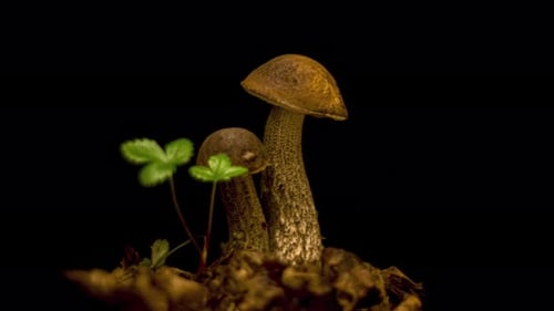 Wachsende Pilze. Steinpilz edilus
