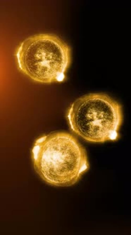 Golden Glowing Abstract Cell Division Animation Background