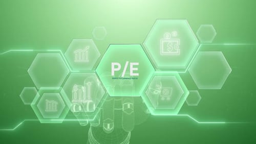 Price To Earnings Hand touching,Digital transformation,Science and artificial intelligence