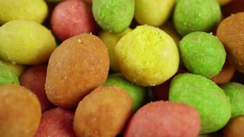 Close Up of Colorful Candy Coated Peanuts