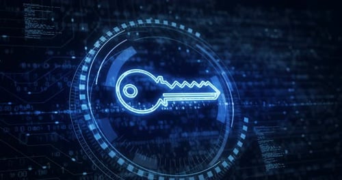 Cybersécurité avec concept numérique Key Symbol