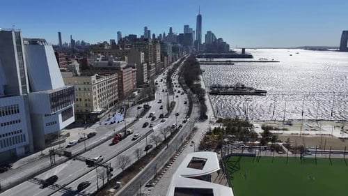 West Street At Manhattan In New York United States.