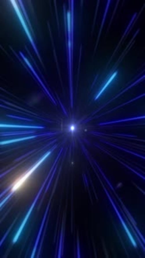 Futuristic Blue Neon Light Speed Tunnel Background