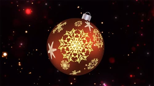 Festive red ball, Christmas toy with a snowflake for the holiday Christmas New Year against the back