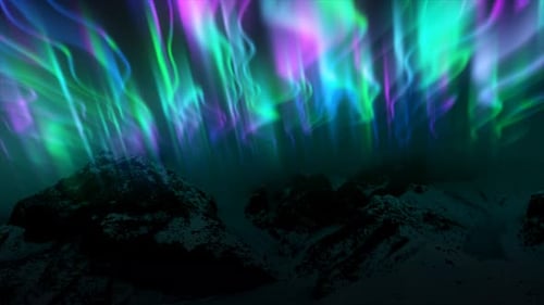 Der abstrakte Hintergrund der mehrfarbigen Nordlichter Video 4K, 60 FPS