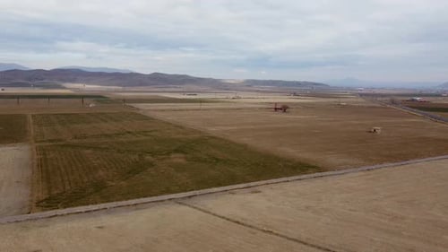 Aerial Green and Soil Fields 4K