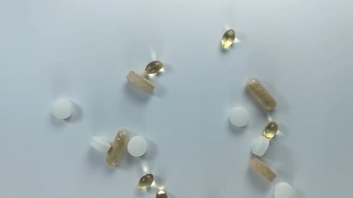 Assorted Pills and Capsules on White Surface