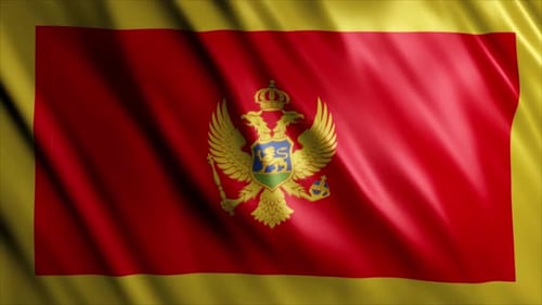 Realistic Montenegro National Flag Waving Seamless Loop