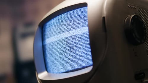 Vintage TV Screen Static Noise with No Signal