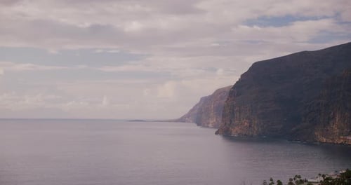 Los Gigantes during Sunset - Tenerife, Canary Islands, Spain. Volcanic beach in the Canary Islands