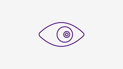 Flat Design Eye Icon Reveal Animation