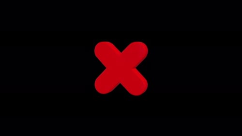 Geometric Red X Mark 3D Rotation Animation
