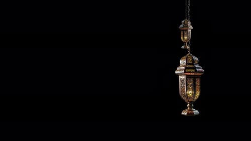 Lanterne de Ramadan avec boucle incluse avec canal Alpha