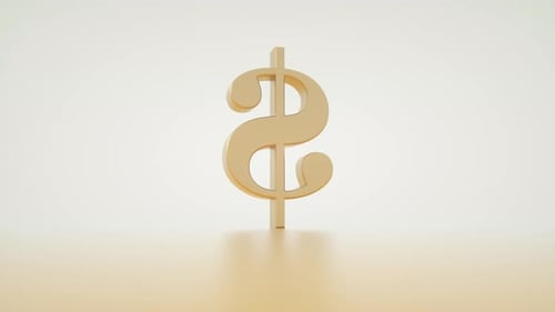 Golden 3D Dollar Sign Loop Rotation