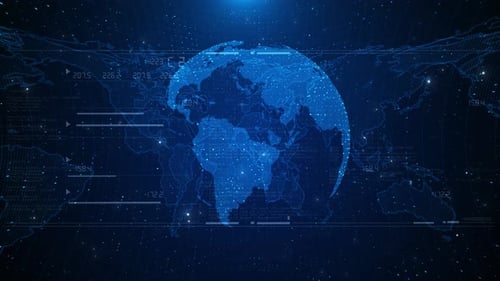 Hintergrund des Weltkarten-Technologie-Netzwerks. Netzwerkgeschäft, E-Commerce, Bitcoin-Handel, globales Krypto