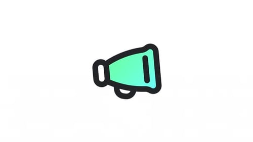 Animated Modern Megaphone Icon for Announcements and Alerts
