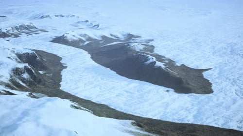 Snowcovered Mountain Range Taken From Above