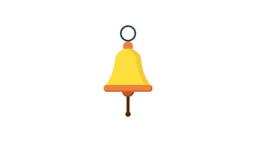 Flat Design Animated Bell Icon Element