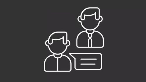 Flat Design Icon Animation of Two People Talking