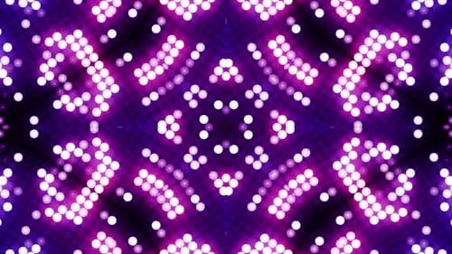 Abstract Glowing Dots Kaleidoscope Seamless Loop Background