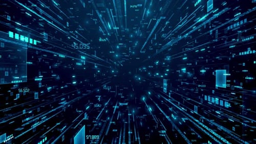 Cyber Stream Dynamics Business Unternehmens- Technology Partikel Tunnel Digitale Hintergrundschleife