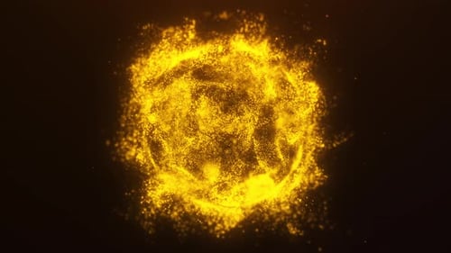 Abstract Glowing Energy Particle Sphere Background